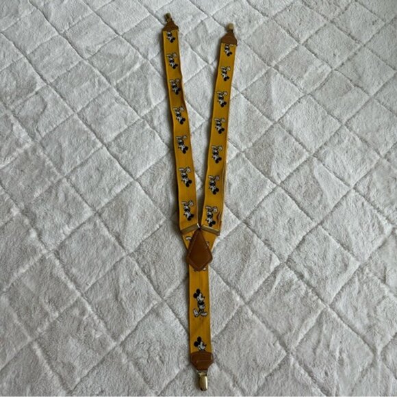 Disney | Vintage Yellow Mickey Mouse Suspenders | One Size Adult - Picture 1 of 10
